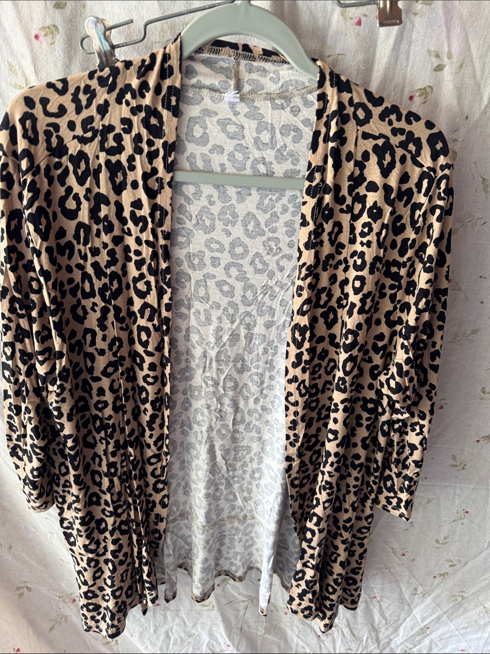 Amazon Leopard-Print Open Cardigan - Beige and Black